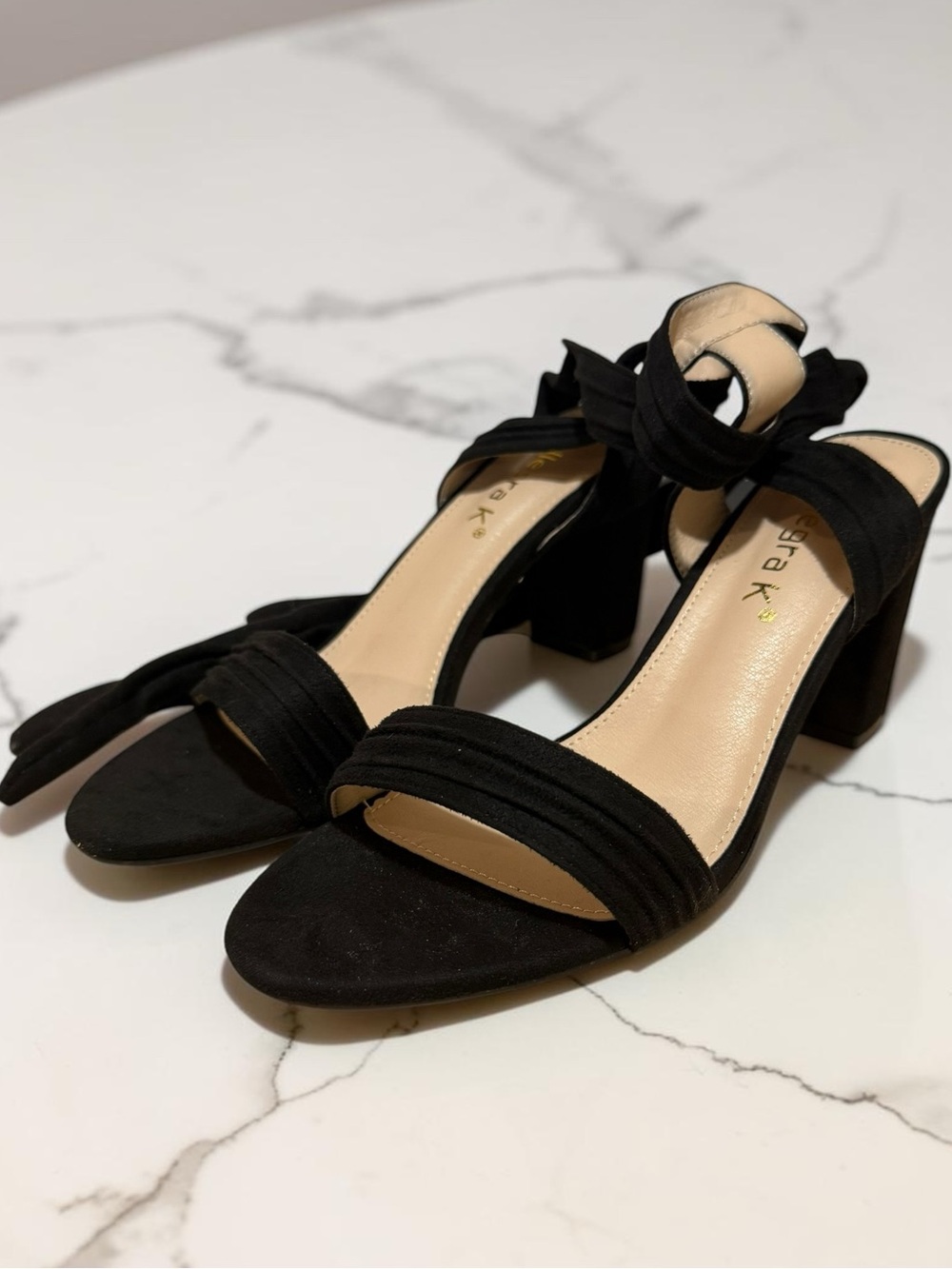 Allegra K Velvet Block Heels - Picture 5 of 11